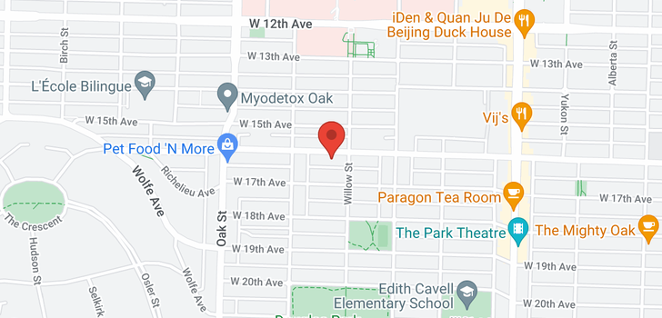 map of 101 868 W 16TH AVENUE